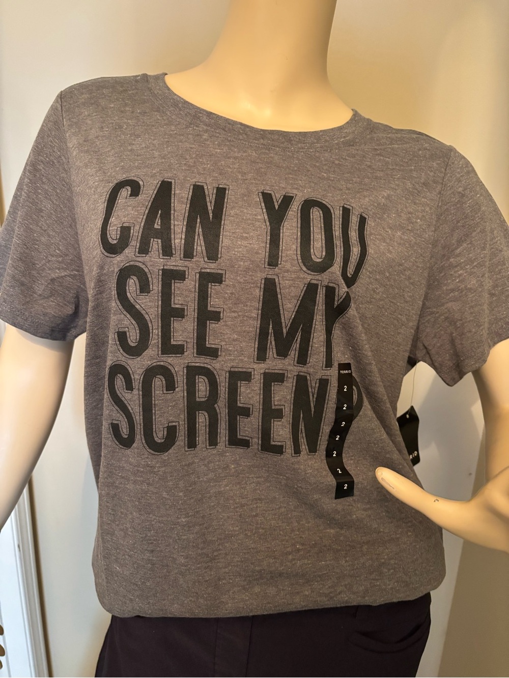 torrid Gray Graphic Tee with Bold Black Print